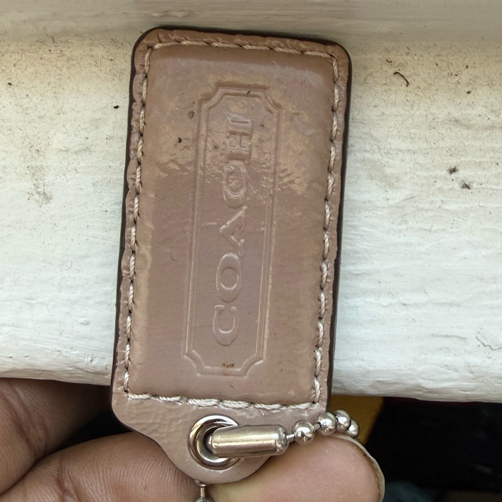 Coach Pink, Blue, and Black w/gold/silver bead chains -all Leather Keychains - Picture 8 of 10